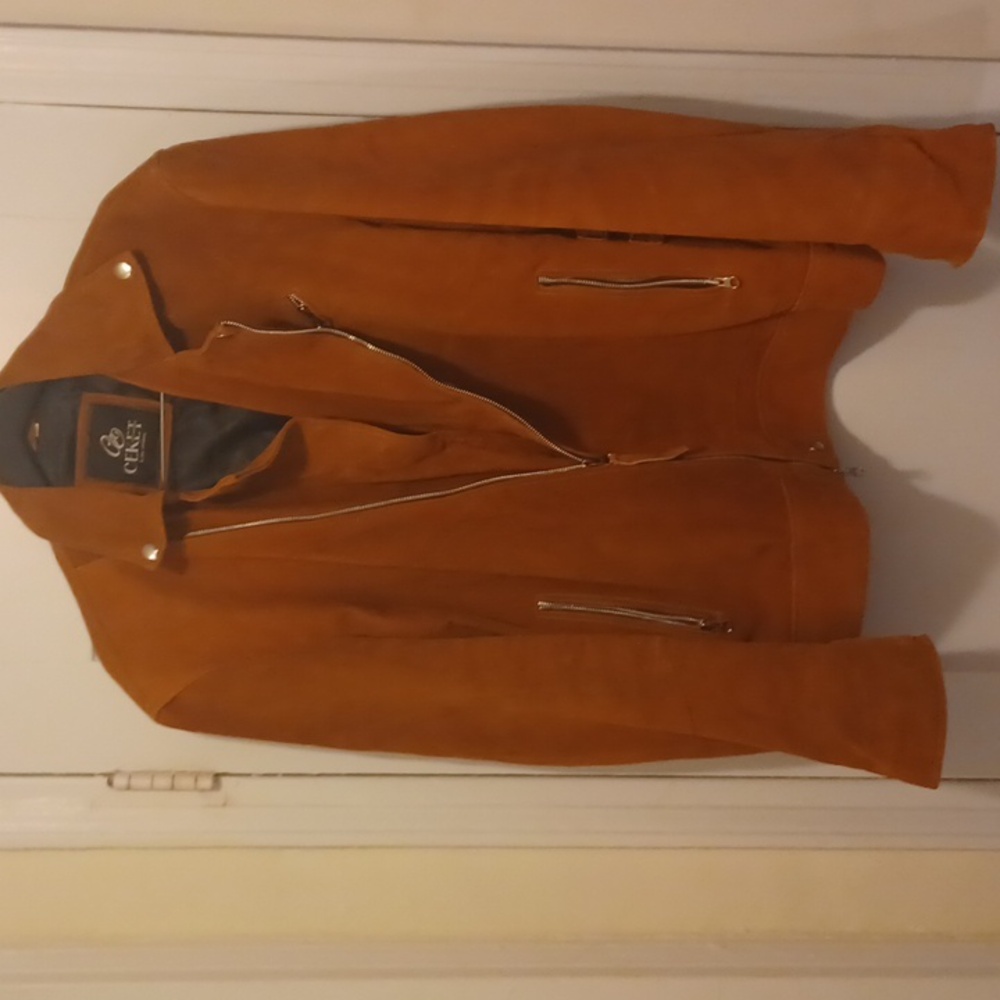 Mens suede motorcycle style jacket
